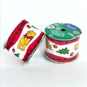 NEW Vintage Winnie the Pooh Christmas Ribbon Gift Wrapping 2000 2- 2.25"x3 yards